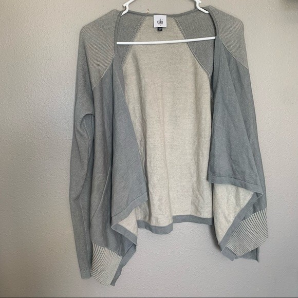 CAbi open draped front sage green cotton cardigan women’s size small - Picture 2 of 7